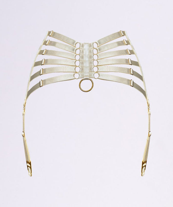 Bordelle Bondage Webbed Suspender Ivory - Pleasurements