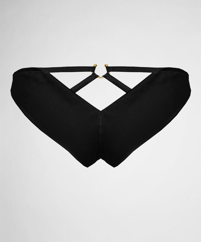 packshot achterkant Pleasurements Studio Pia clea strap brief black