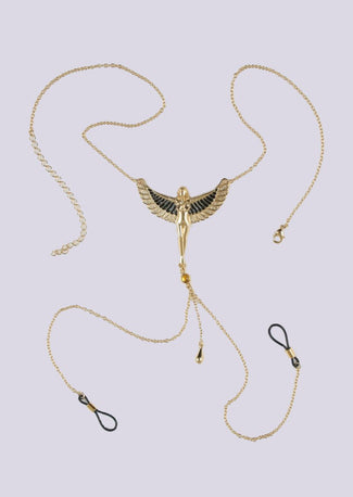 Sylvie Monthulé Breasts Necklace The Breath of Isis Design Gold - Pleasurements